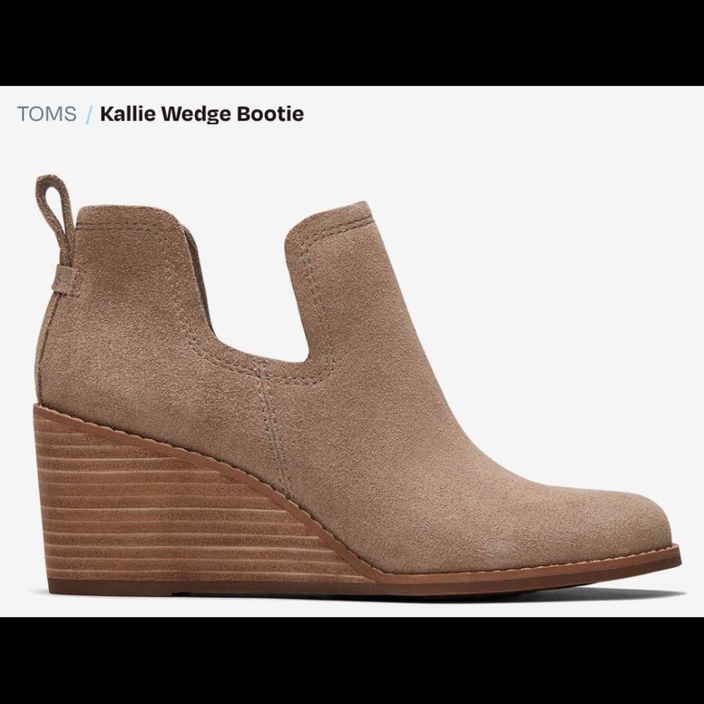 Toms Kallie Wedge Bootie 7.5